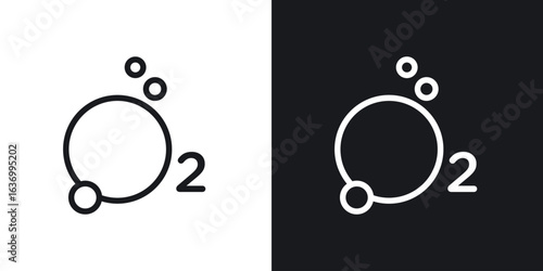 Oxygen O2 vector icon. Design graphic in outline style illustration.