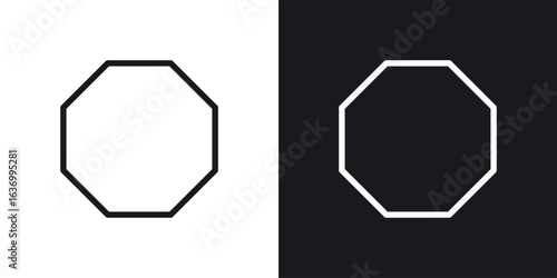 Octagon vector icon. Design graphic in outline style illustration.