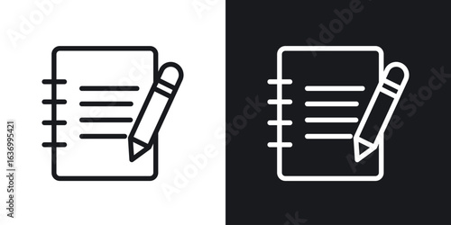 Note vector icon. Design graphic in outline style illustration.
