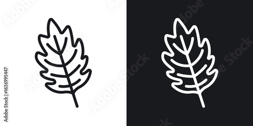 Oak Leaf vector icon. Design graphic in outline style illustration.