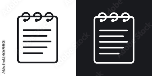 Memo Pad vector icon. Design graphic in outline style illustration.