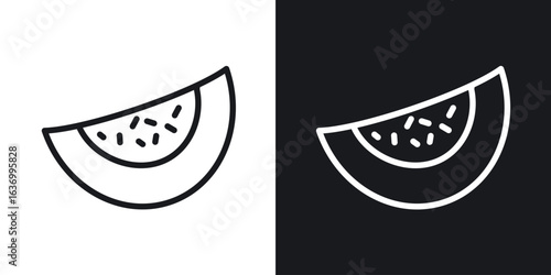Melon vector icon. Design graphic in outline style illustration.