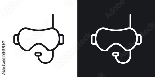 Mask snorkel vector icon. Design graphic in outline style illustration.