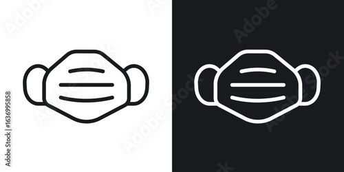 Mask face vector icon. Design graphic in outline style illustration.