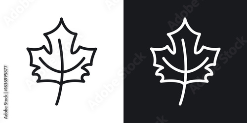 Maple Leaf vector icon. Design graphic in outline style illustration.