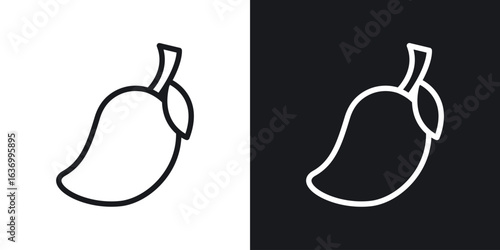 Mango vector icon. Design graphic in outline style illustration.