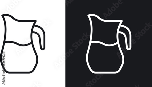 Jug vector icon. Design graphic in outline style illustration.