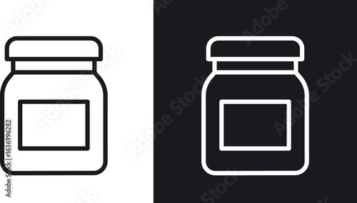 Jar vector icon. Design graphic in outline style illustration.