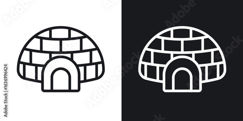 Igloo vector icon. Design graphic in outline style illustration.