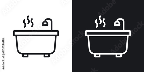 Hot tub vector icon. Design graphic in outline style illustration.