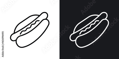 Hotdog vector icon. Design graphic in outline style illustration.