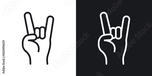 Hand Horns vector icon. Design graphic in outline style illustration.