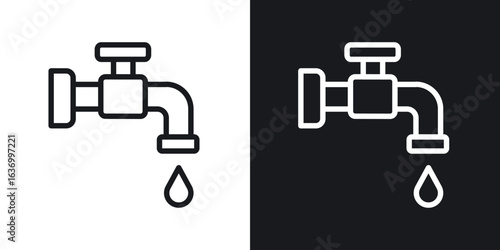 Faucet drip vector icon. Design graphic in outline style illustration.