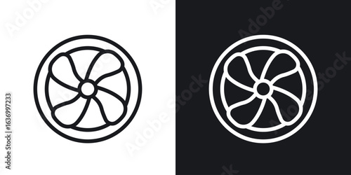 Fan vector icon. Design graphic in outline style illustration.