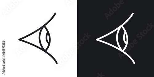 Eye side vector icon. Design graphic in outline style illustration.