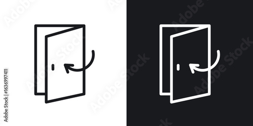 Door closed vector icon. Design graphic in outline style illustration.
