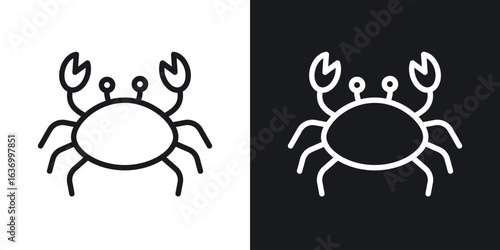 Crab vector icon. Design graphic in outline style illustration.