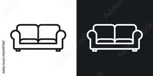 Couch vector icon. Design graphic in outline style illustration.