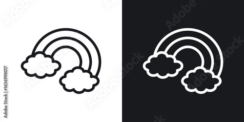 Cloud rainbow vector icon. Design graphic in outline style illustration.