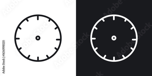 Clock face vector icon. Design graphic in outline style illustration.