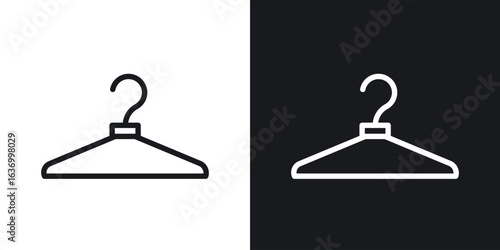 Clothes hanger vector icon. Design graphic in outline style illustration.