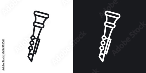 Clarinet vector icon. Design graphic in outline style illustration.
