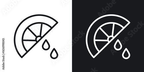 Citrus slice vector icon. Design graphic in outline style illustration.