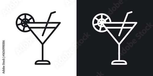 Citrus Glass vector icon. Design graphic in outline style illustration.