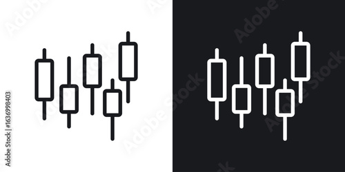 Chart candlestick vector icon. Design graphic in outline style illustration.