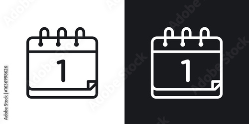 Calendar day vector icon. Design graphic in outline style illustration.