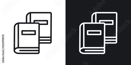 Book copy vector icon. Design graphic in outline style illustration.