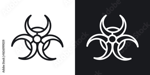 Biohazard vector icon. Design graphic in outline style illustration.