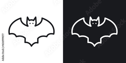 Bat vector icon. Design graphic in outline style illustration.