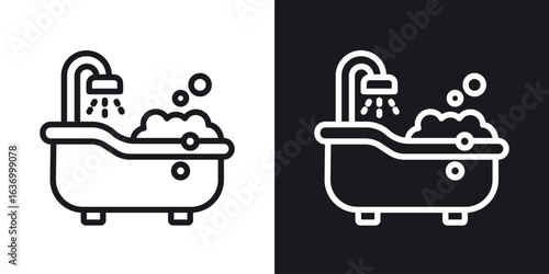 Bath vector icon. Design graphic in outline style illustration.