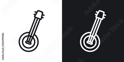 Banjo vector icon. Design graphic in outline style illustration.