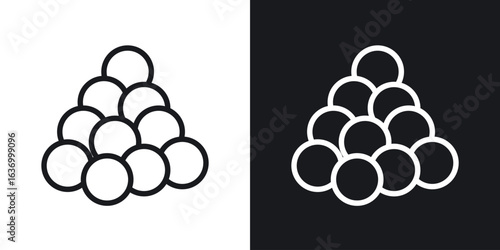 Ball pile vector icon. Design graphic in outline style illustration.
