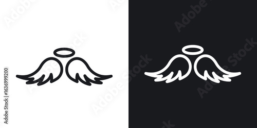Angel vector icon. Design graphic in outline style illustration.