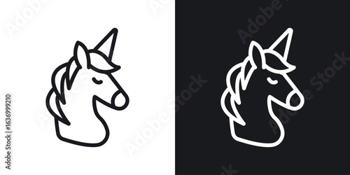 Alicorn vector icon. Design graphic in outline style illustration.