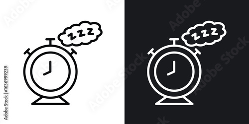 Alarm snooze vector icon. Design graphic in outline style illustration.