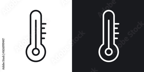 Temperature vector icon. Design graphic in outline style illustration.