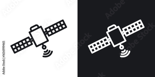Satellite vector icon. Design graphic in outline style illustration.