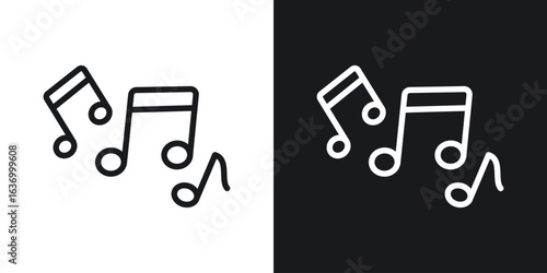 music vector icon. Design graphic in outline style illustration.