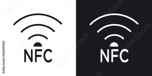 Nfc vector icon. Design graphic in outline style illustration.