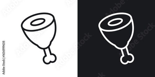 Meat vector icon. Design graphic in outline style illustration.