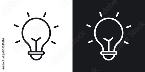 Lightbulb vector icon. Design graphic in outline style illustration.