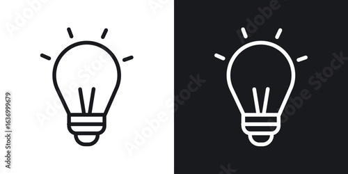 Light bulb vector icon. Design graphic in outline style illustration.