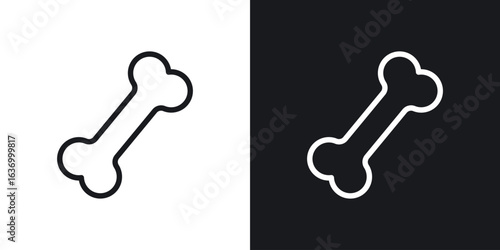 Bone vector icon. Design graphic in outline style illustration.