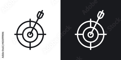 Aim vector icon. Design graphic in outline style illustration.