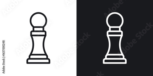 Chess pawn vector icon. Design graphic in outline style illustration.