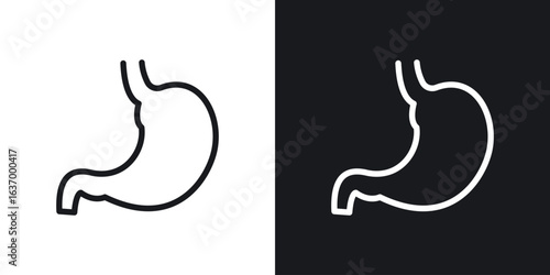 Stomach vector icon. Design graphic in outline style illustration.
